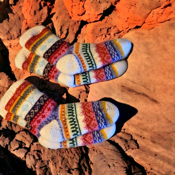 GAP Other - Gap Multi Color Fair Isle Lambswool  Socks 2 Pair Excellent Pre Owned Condition
